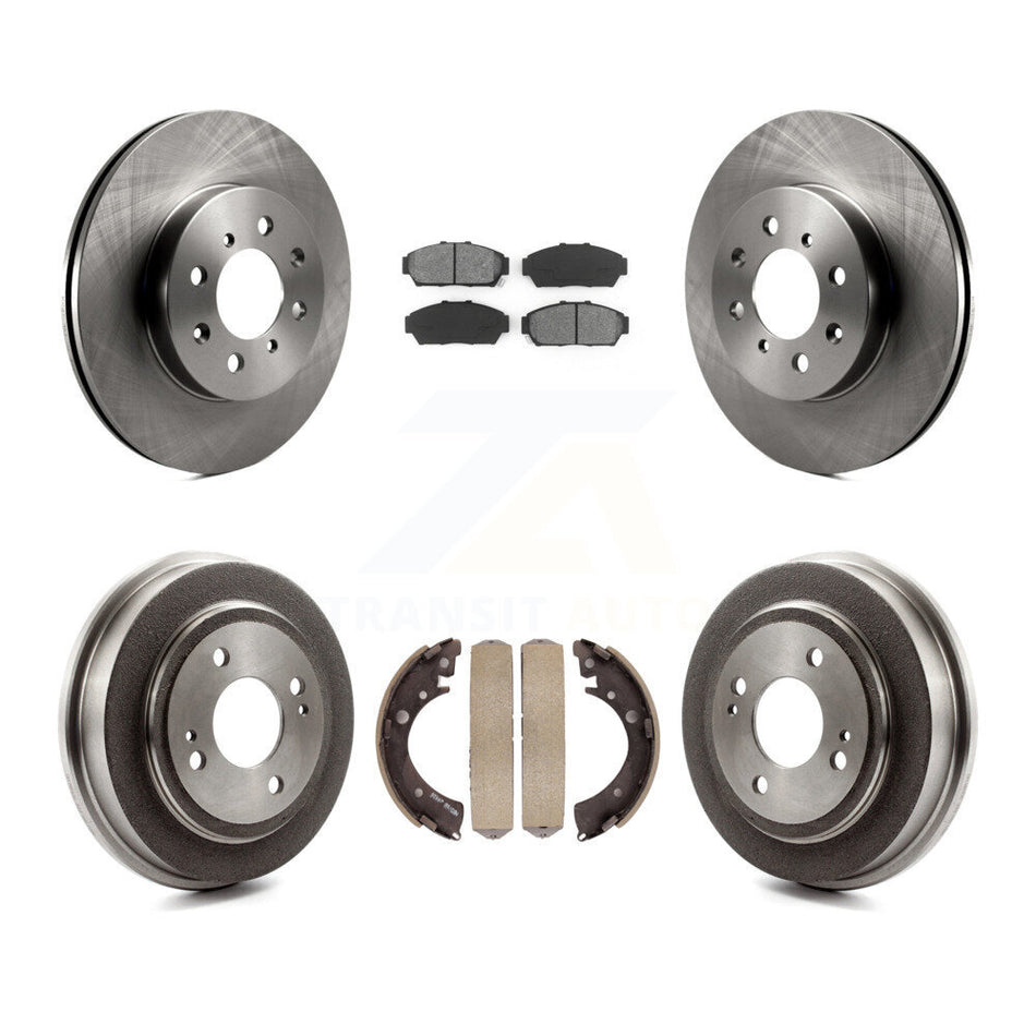 Front Rear Disc Brake Rotors Semi-Metallic Pads And Drum Kit For Honda Civic K8S-103406