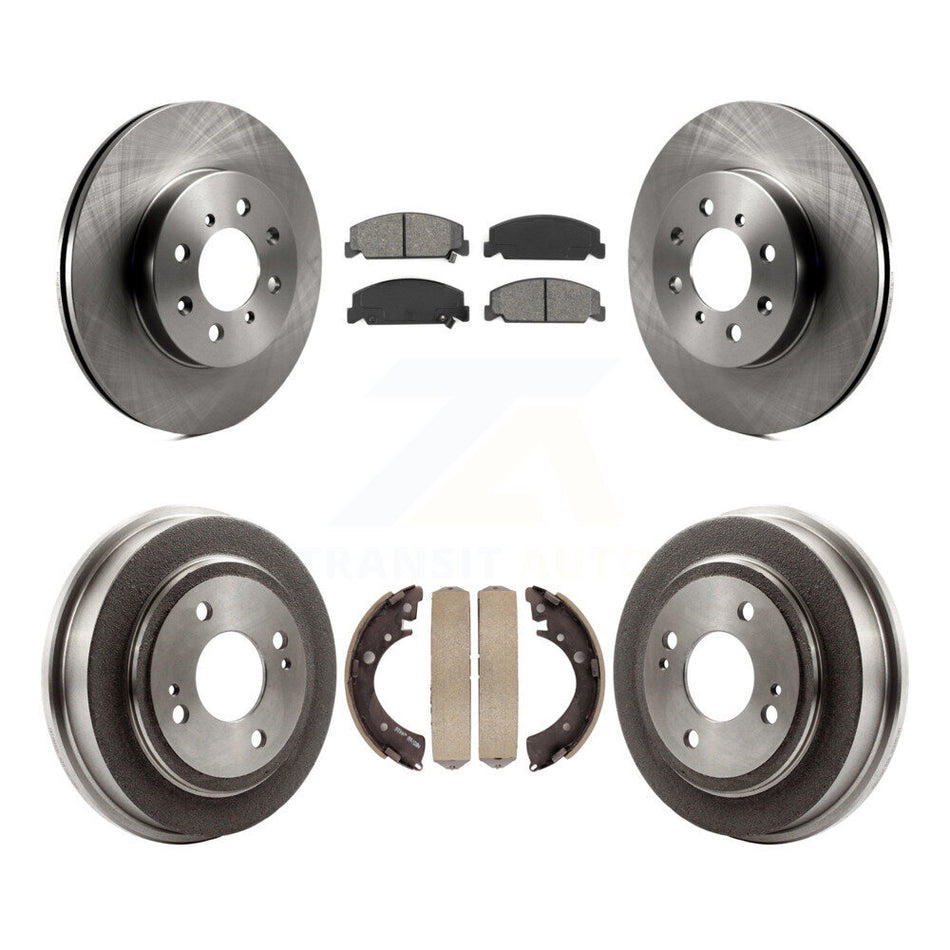 Front Rear Disc Brake Rotors Semi-Metallic Pads And Drum Kit For 1997 Honda Civic LX with 4-Wheel ABS K8S-103408