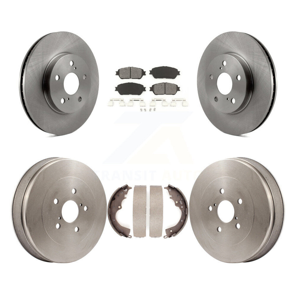Front Rear Disc Brake Rotors Semi-Metallic Pads And Drum Kit For 2004-2010 Toyota Sienna K8S-103409