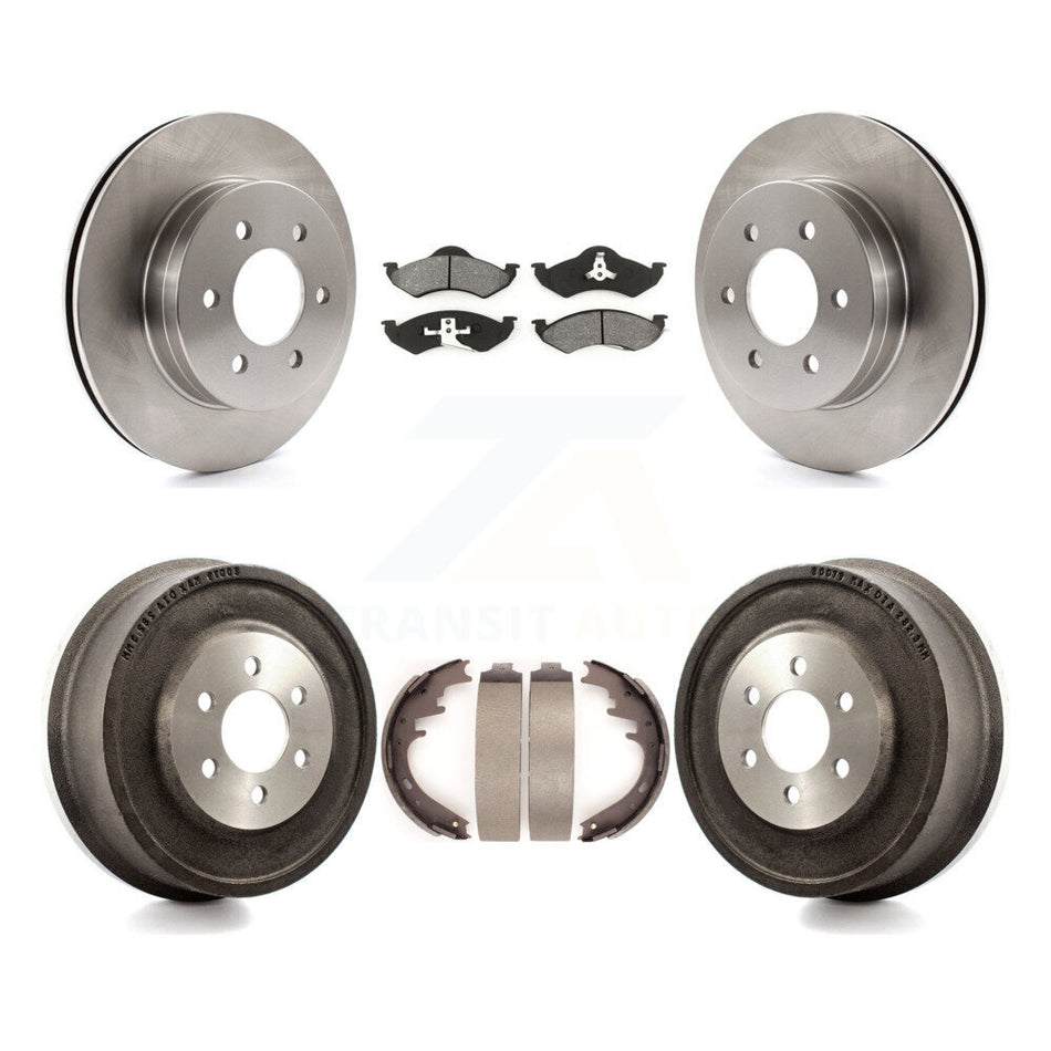 Front Rear Disc Brake Rotors Semi-Metallic Pads And Drum Kit For 1998-1999 Dodge Durango K8S-103412