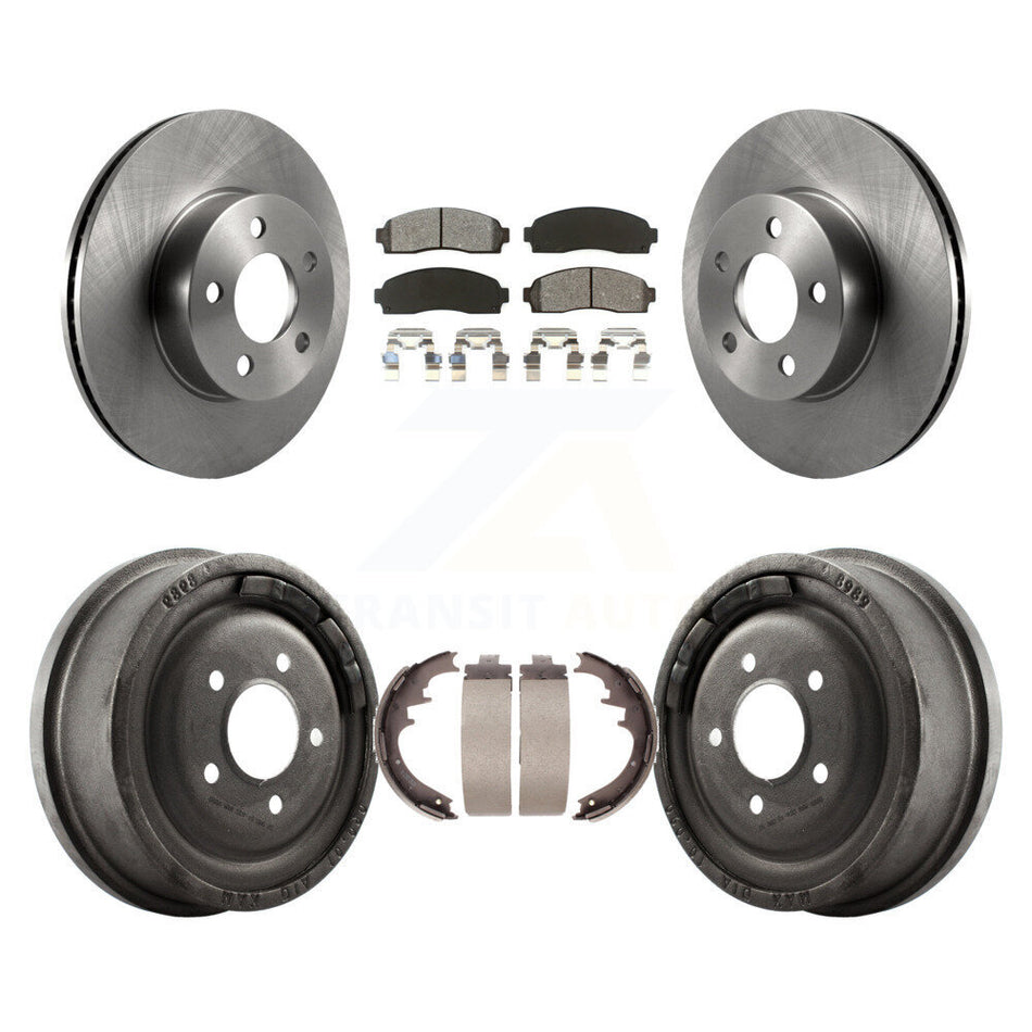 Front Rear Disc Brake Rotors Semi-Metallic Pads And Drum Kit For Ford Ranger Mazda B4000 With 10" Diameter K8S-103416