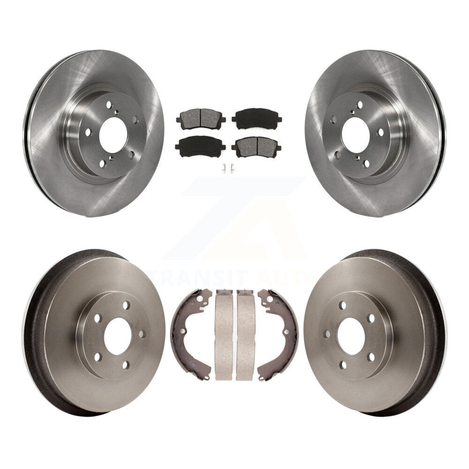 Front Rear Disc Brake Rotors Semi-Metallic Pads And Drum Kit For 1998-2002 Subaru Forester 4-Wheel ABS K8S-103420