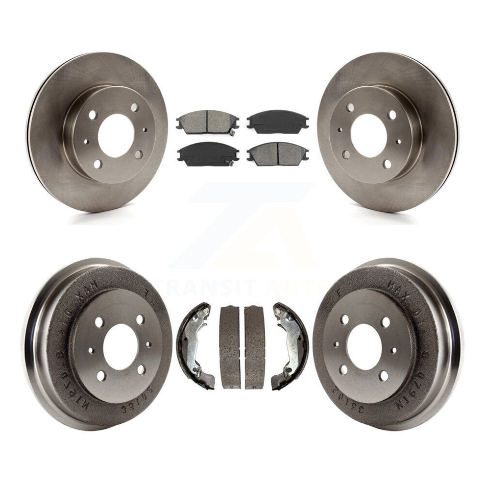 Front Rear Disc Brake Rotors Semi-Metallic Pads And Drum Kit For 2003-2005 Hyundai Accent K8S-103429