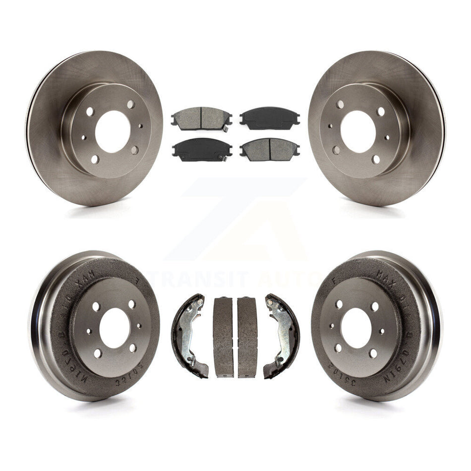 Front Rear Disc Brake Rotors Semi-Metallic Pads And Drum Kit For 2003-2005 Hyundai Accent K8S-103429