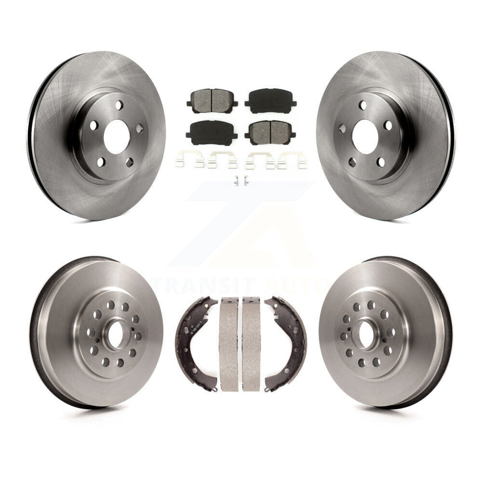 Front Rear Disc Brake Rotors Semi-Metallic Pads And Drum Kit For 2003-2006 Toyota Matrix Pontiac Vibe AWD K8S-103436