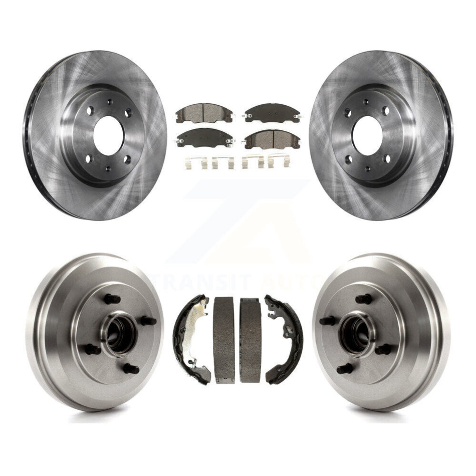 Front Rear Disc Brake Rotors Semi-Metallic Pads And Drum Kit For 2009-2011 Ford Focus K8S-103440