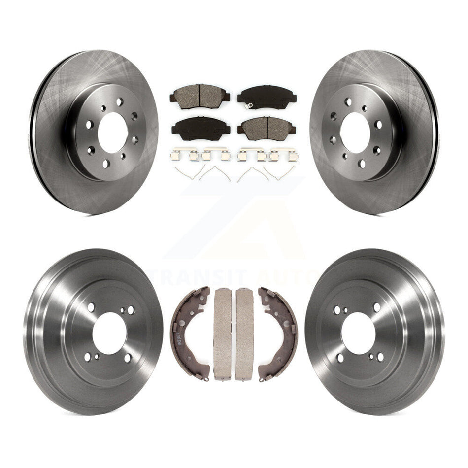 Front Rear Disc Brake Rotors Semi-Metallic Pads And Drum Kit For 2013 Honda Fit DX K8S-103445