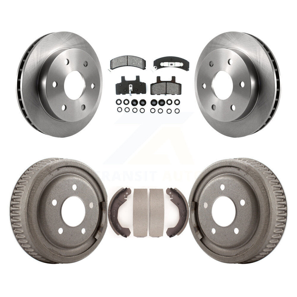 Front Rear Disc Brake Rotors Semi-Metallic Pads And Drum Kit For GMC Yukon 4WD With 10" Diameter 5 Lug Wheels K8S-103448