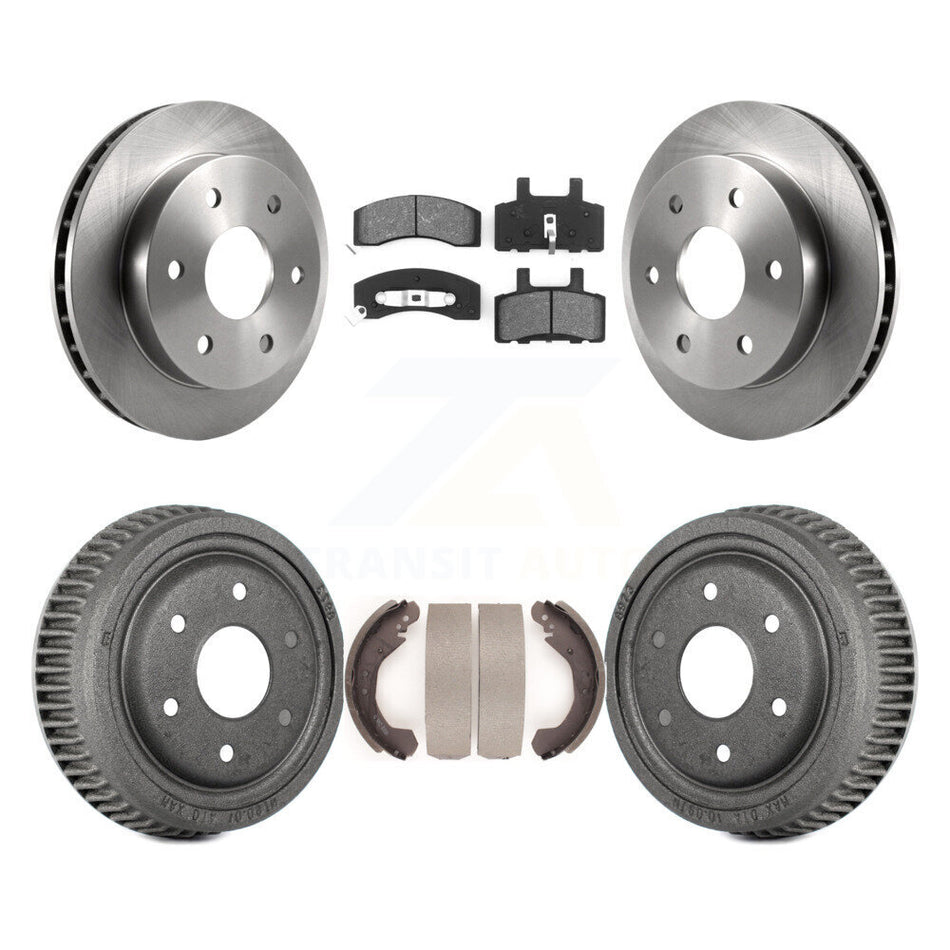 Front Rear Disc Brake Rotors Semi-Metallic Pads And Drum Kit For 1995-1997 GMC Yukon 2 doors with 4WD DIESEL engine With 10" Diameter K8S-103449