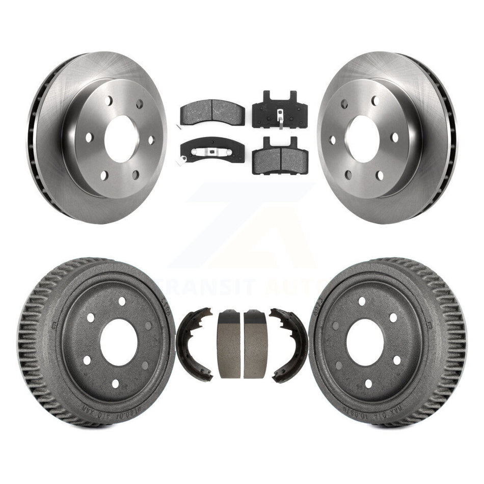 Front Rear Disc Brake Rotors Semi-Metallic Pads And Drum Kit For 1995-1997 GMC Yukon 2 doors with 4WD DIESEL engine With 11" Diameter K8S-103450