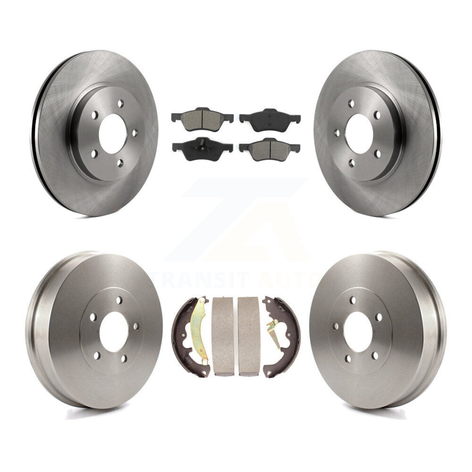 Front Rear Disc Brake Rotors Semi-Metallic Pads And Drum Kit For Ford Escape Mercury Mariner K8S-103456