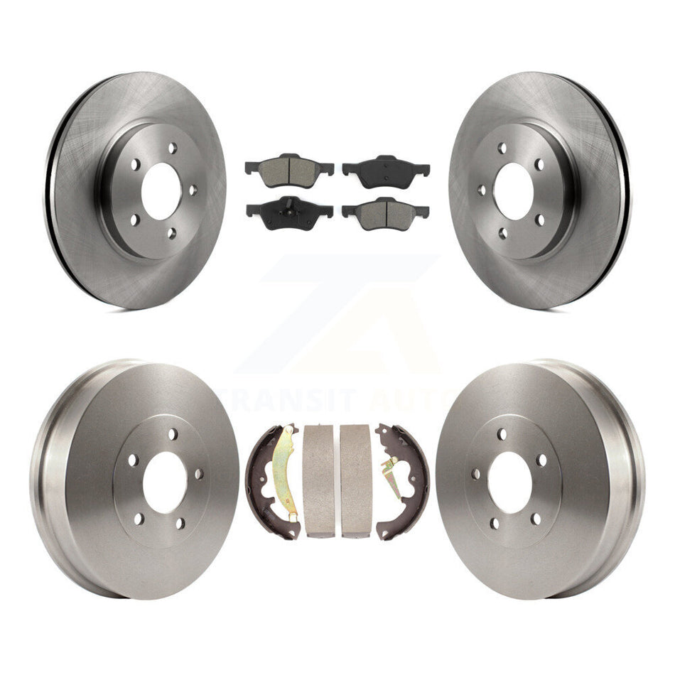 Front Rear Disc Brake Rotors Semi-Metallic Pads And Drum Kit For Ford Escape Mercury Mariner K8S-103456