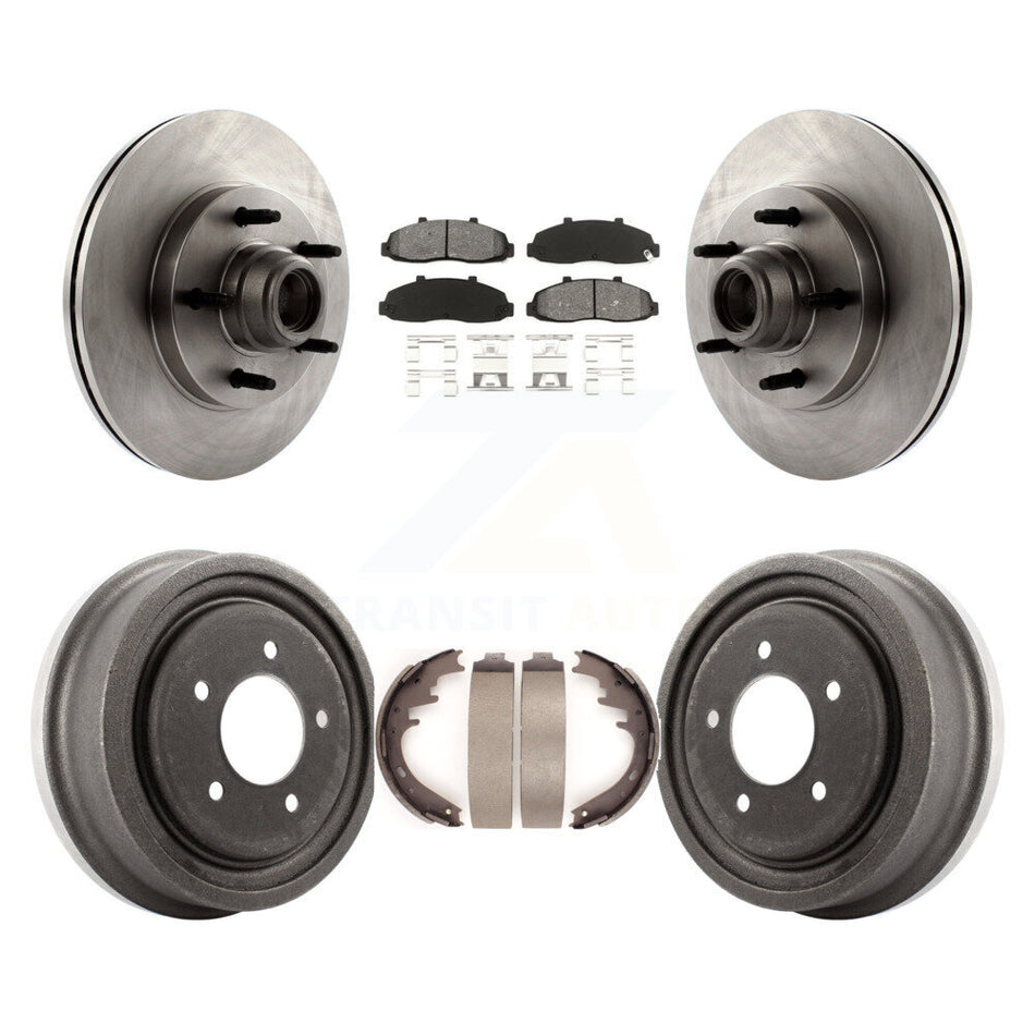 Front Rear Disc Brake Rotors Hub Assembly Semi-Metallic Pads And Drum Kit For Ford F-150 K8S-103458