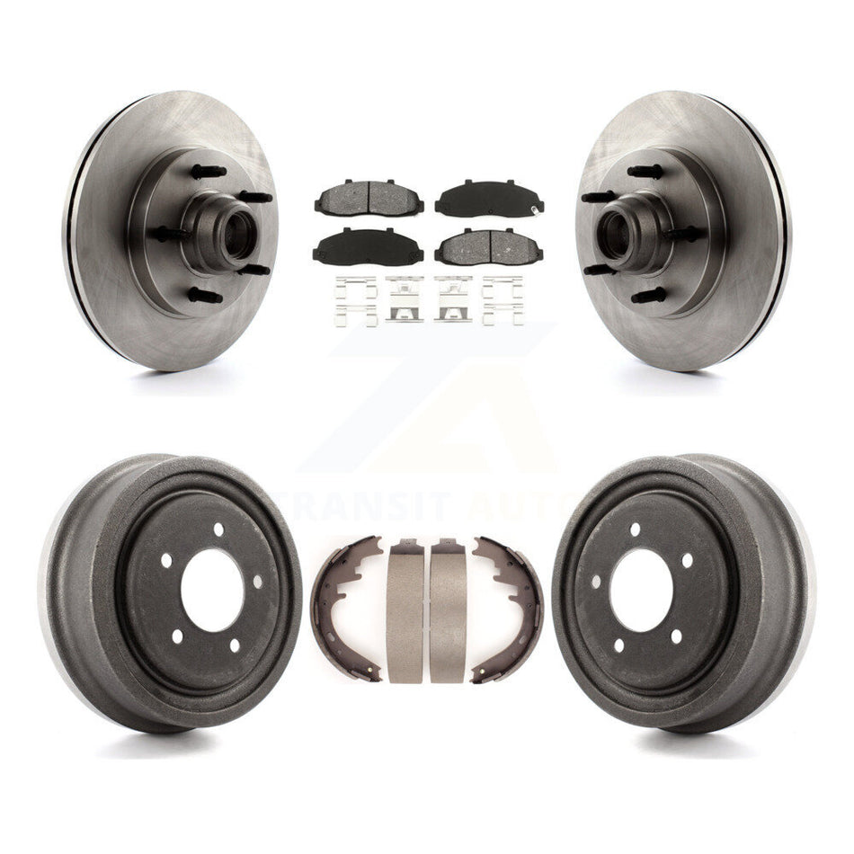 Front Rear Disc Brake Rotors Hub Assembly Semi-Metallic Pads And Drum Kit For Ford F-150 K8S-103458