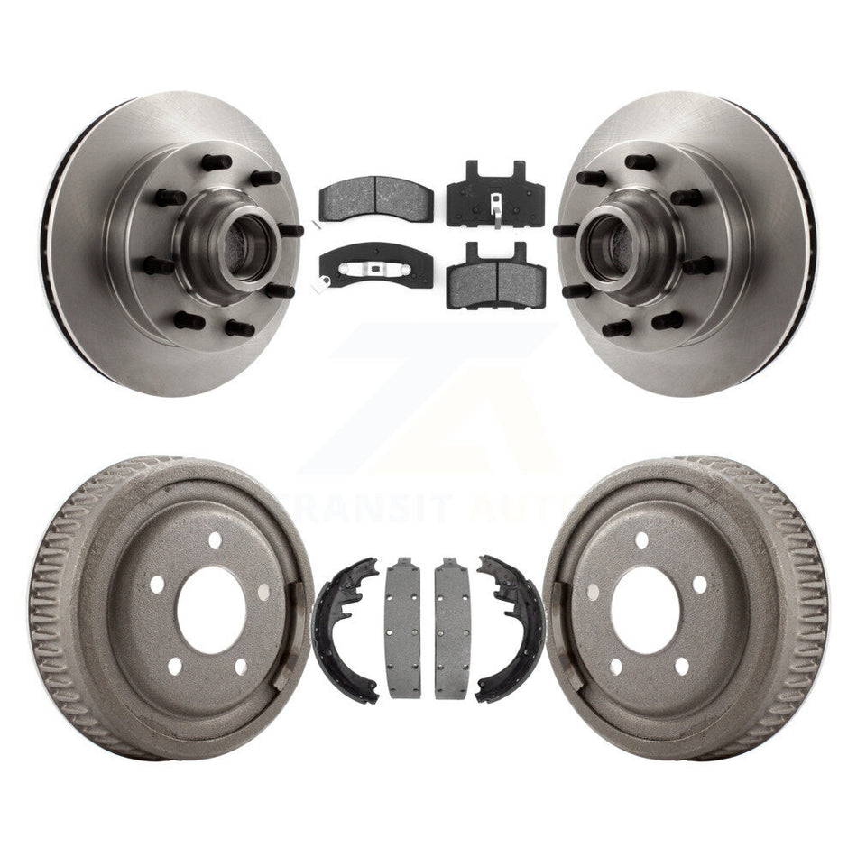 Front Rear Disc Brake Rotors Hub Assembly Semi-Metallic Pads And Drum Kit For 1998-1999 Chevrolet C1500 Suburban DIESEL engine With 10" Diameter K8S-103485