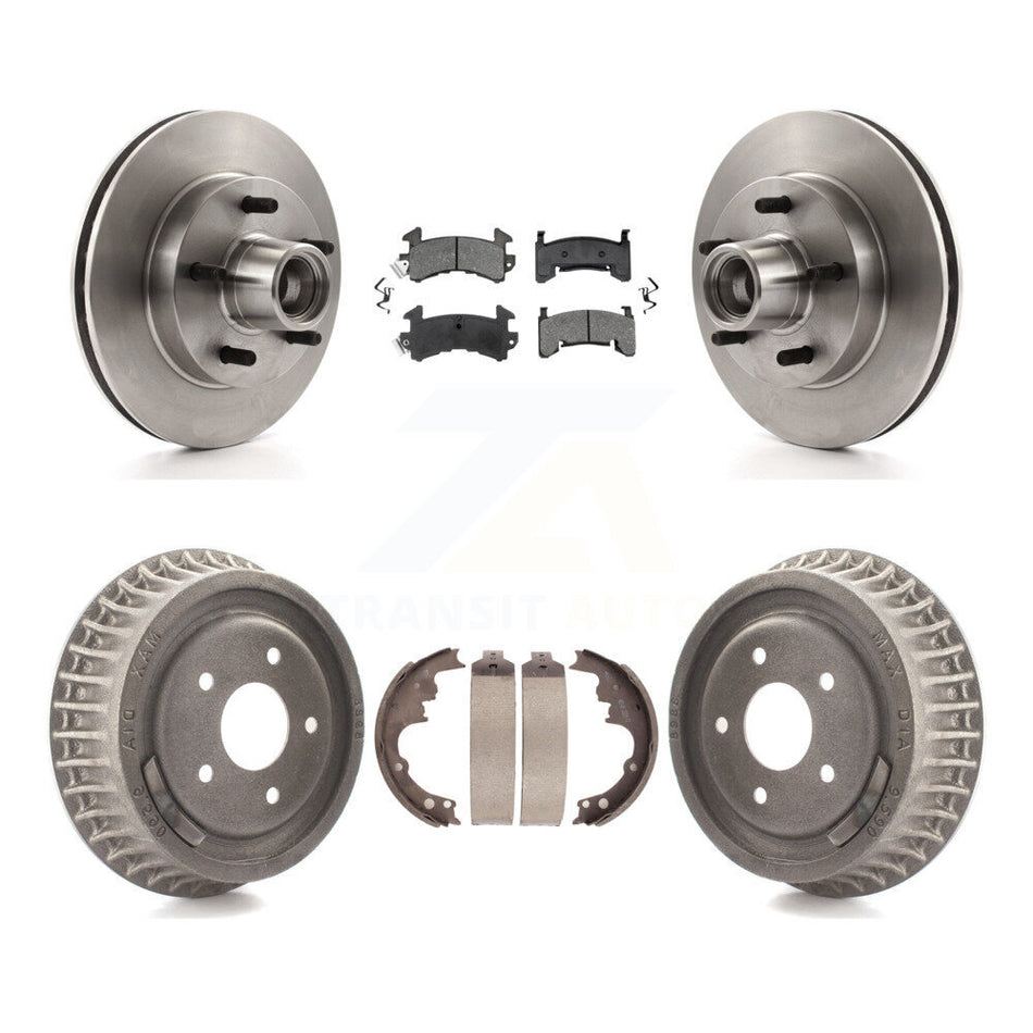Front Rear Disc Brake Rotors Hub Assembly Semi-Metallic Pads And Drum Kit For Chevrolet S10 GMC Sonoma Jimmy Blazer K8S-103489