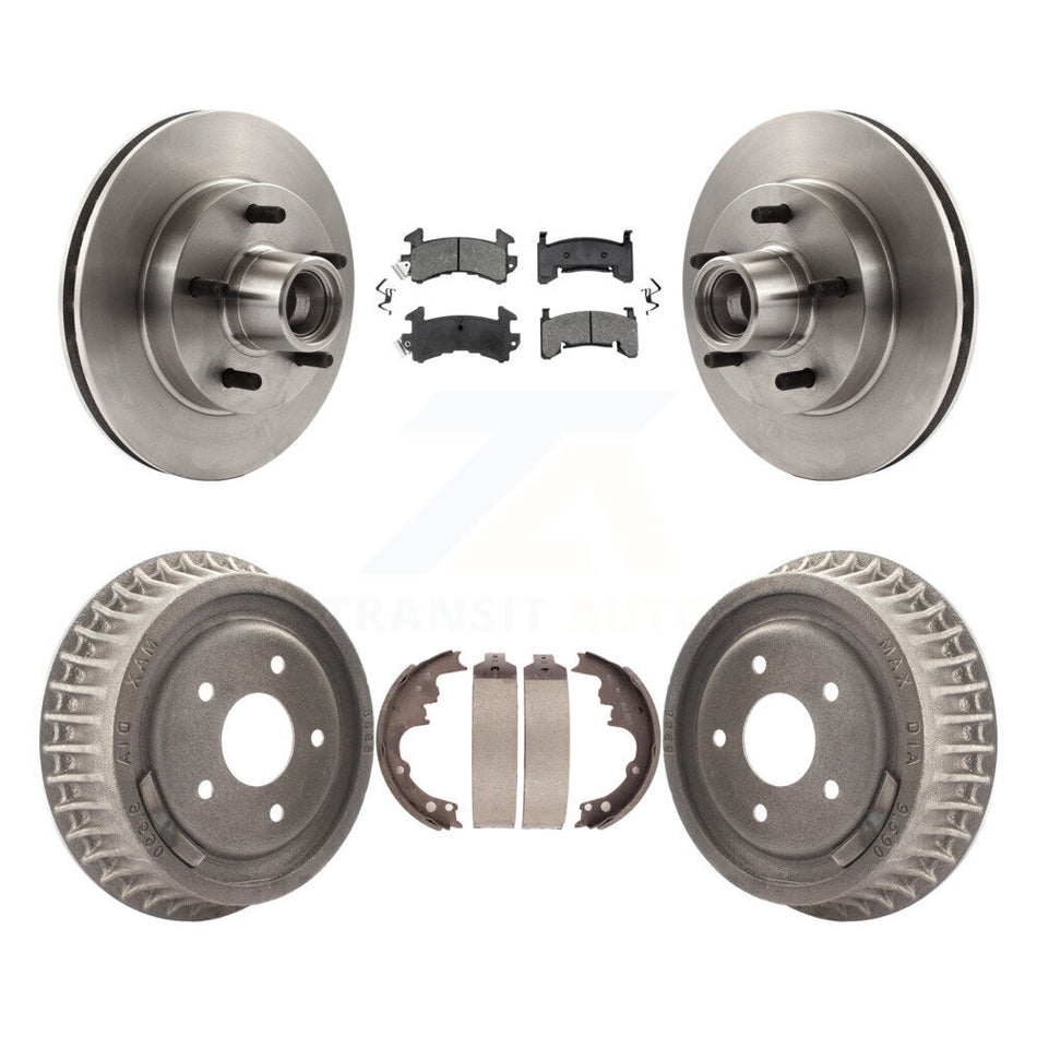 Front Rear Disc Brake Rotors Hub Assembly Semi-Metallic Pads And Drum Kit For Chevrolet S10 GMC Sonoma Jimmy Blazer K8S-103489