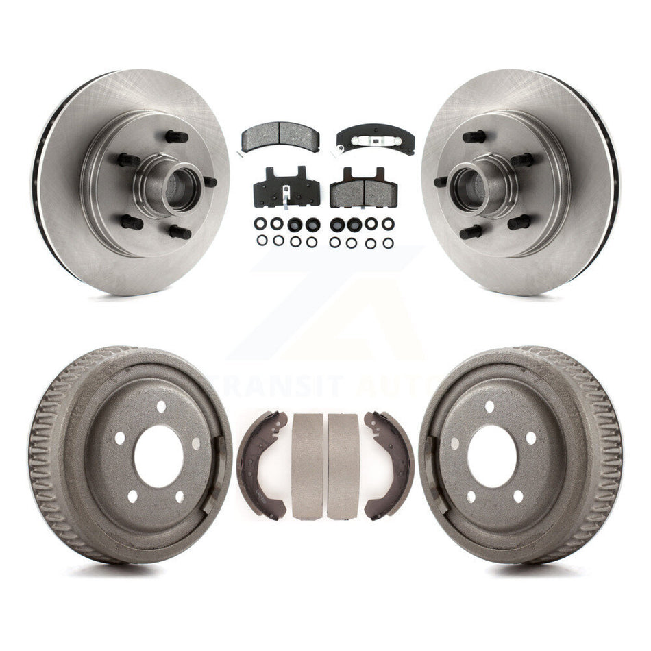 Front Rear Disc Brake Rotors Hub Assembly Semi-Metallic Pads And Drum Kit For 1988-1991 C1500 Chevrolet GMC K8S-103492
