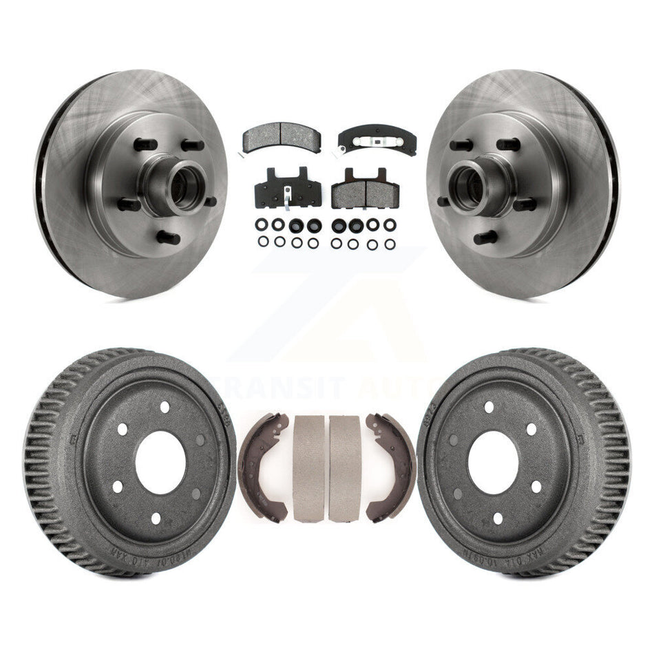 Front Rear Disc Brake Rotors Hub Assembly Semi-Metallic Pads And Drum Kit For GMC Yukon RWD With 10" Diameter 6 Lug Wheels K8S-103493