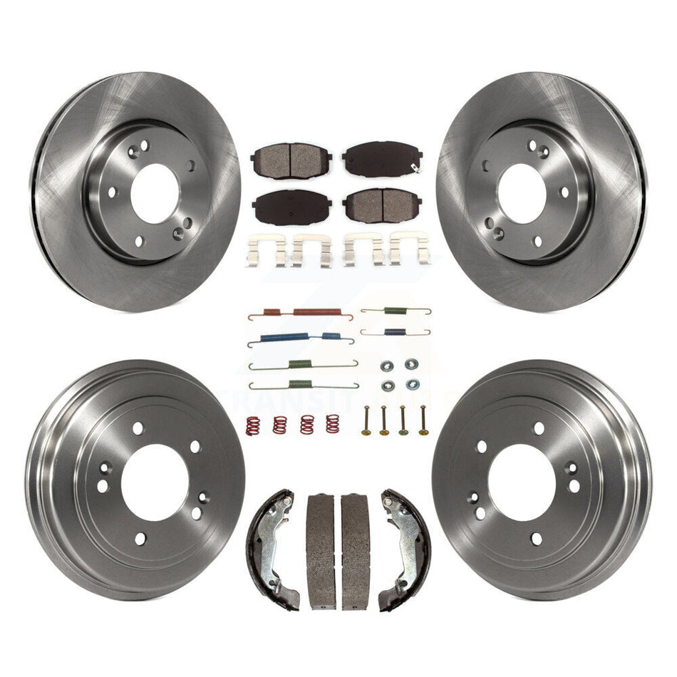 Front Rear Disc Brake Rotors Semi-Metallic Pads And Drum Kit (7Pc) For 2009 Hyundai Elantra Touring K8S-103499