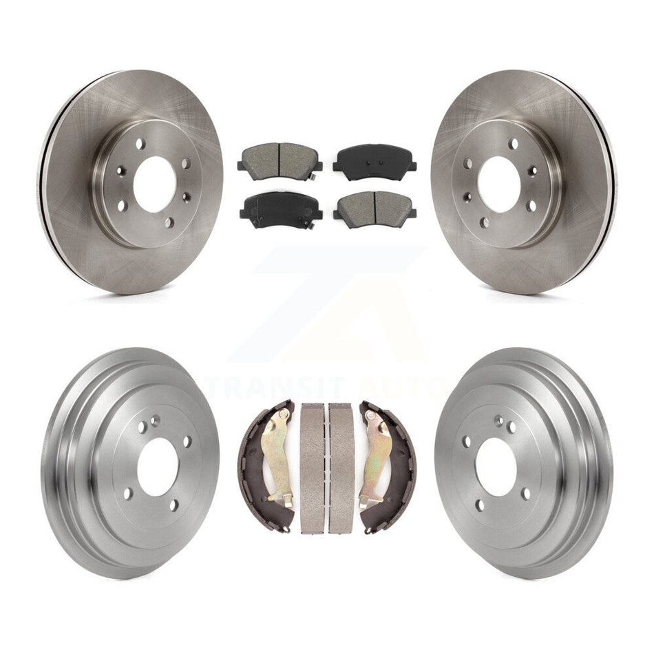 Front Rear Disc Brake Rotors Semi-Metallic Pads And Drum Kit For 2012-2017 Hyundai Accent K8S-103509