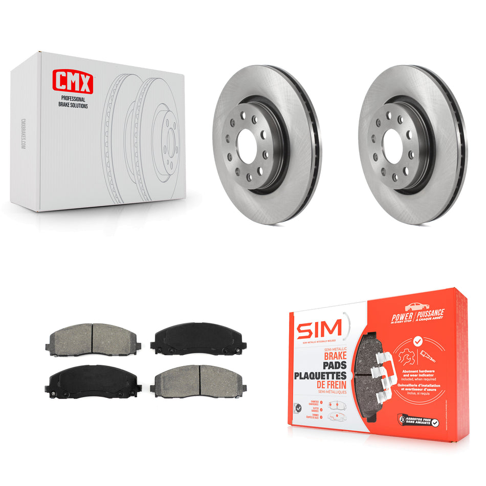 Front Disc Brake Rotors And Semi-Metallic Pads Kit For Jeep Wrangler Gladiator K8S-103515