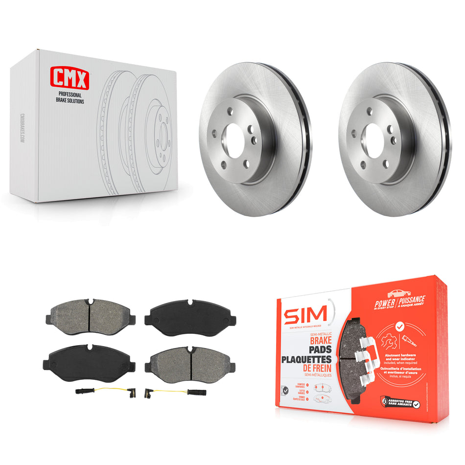Front Disc Brake Rotors And Semi-Metallic Pads Kit For 2016-2020 Mercedes-Benz Metris K8S-103523
