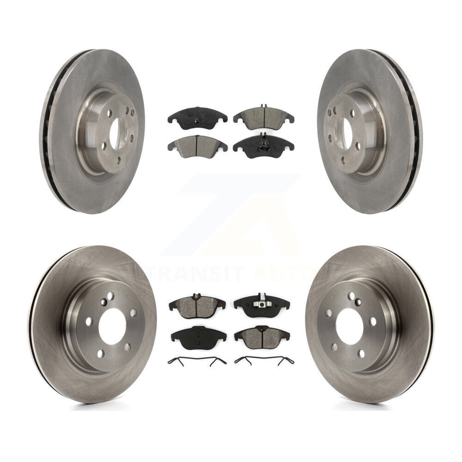 Front Rear Disc Brake Rotors And Semi-Metallic Pads Kit For 2010-2011 Mercedes-Benz E550 Coupe With 300mm Diameter Rotor K8S-103530