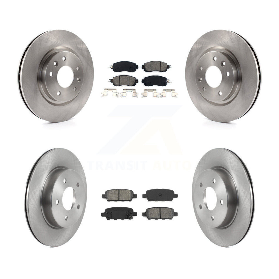 Front Rear Disc Brake Rotors And Semi-Metallic Pads Kit For 2017 Nissan LEAF With Electric Parking K8S-103536