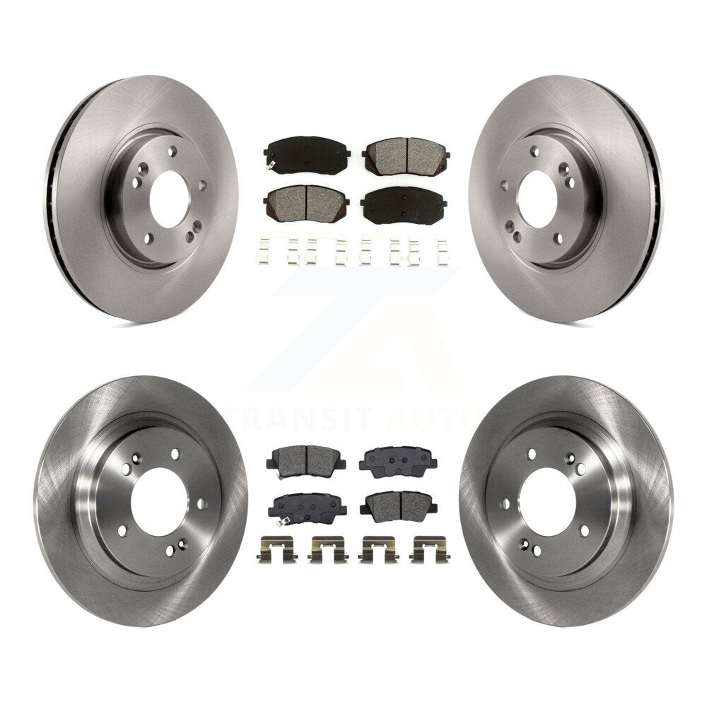 Front Rear Brake Rotors Semi-Metallic Pad Kit For 16 Kia Soul EV From Chassis VIN #160921 K8S-103549