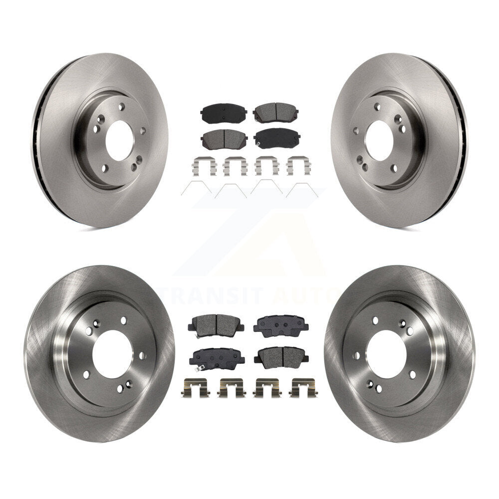 Front Rear Disc Brake Rotors And Semi-Metallic Pads Kit For 2017-2019 Kia Soul EV K8S-103550