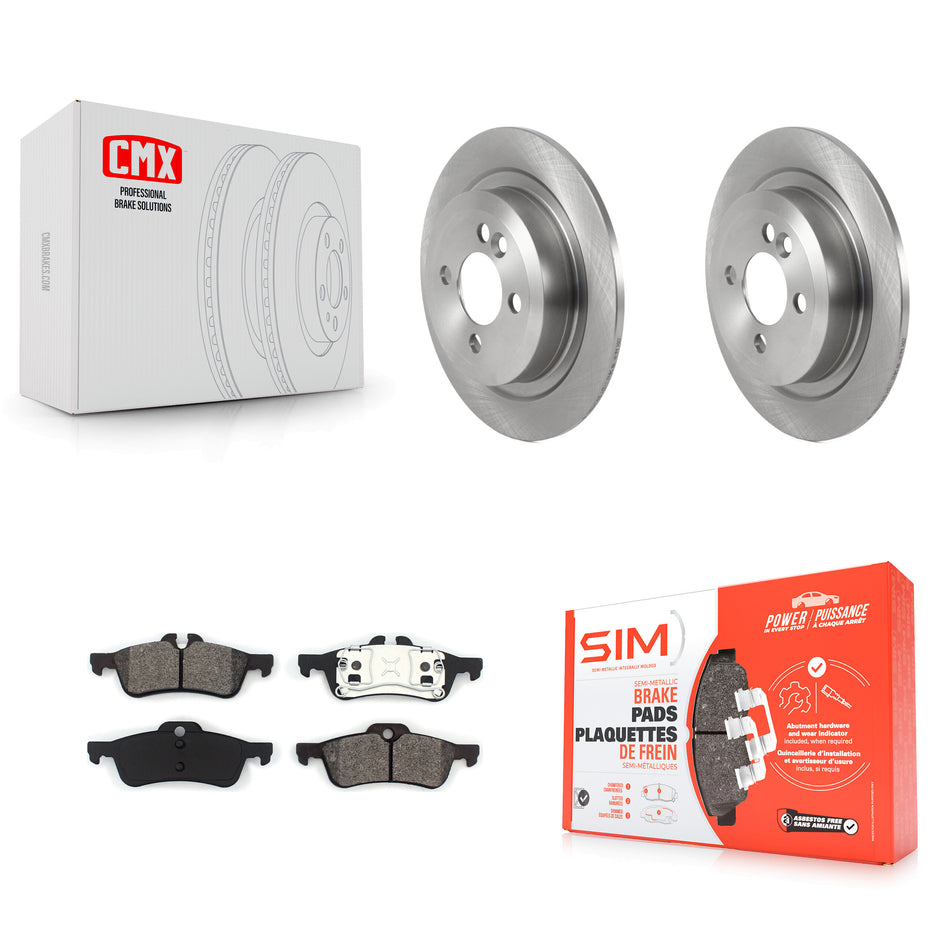 Rear Disc Brake Rotors And Semi-Metallic Pads Kit For 2007-2008 Mini Cooper Convertible With 280mm Diameter Rotor K8S-103561