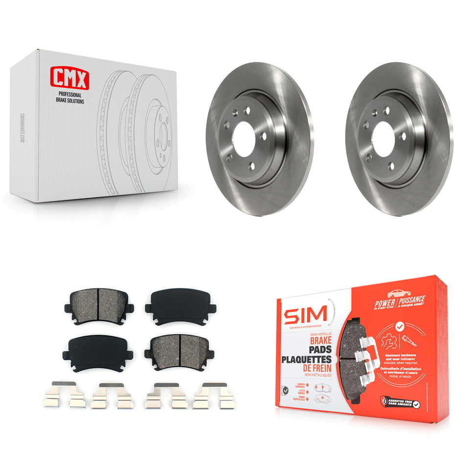 Rear Disc Brake Rotors And Semi-Metallic Pads Kit For 2009 Audi A4 Quattro Convertible With 300mm Diameter Rotor K8S-103575