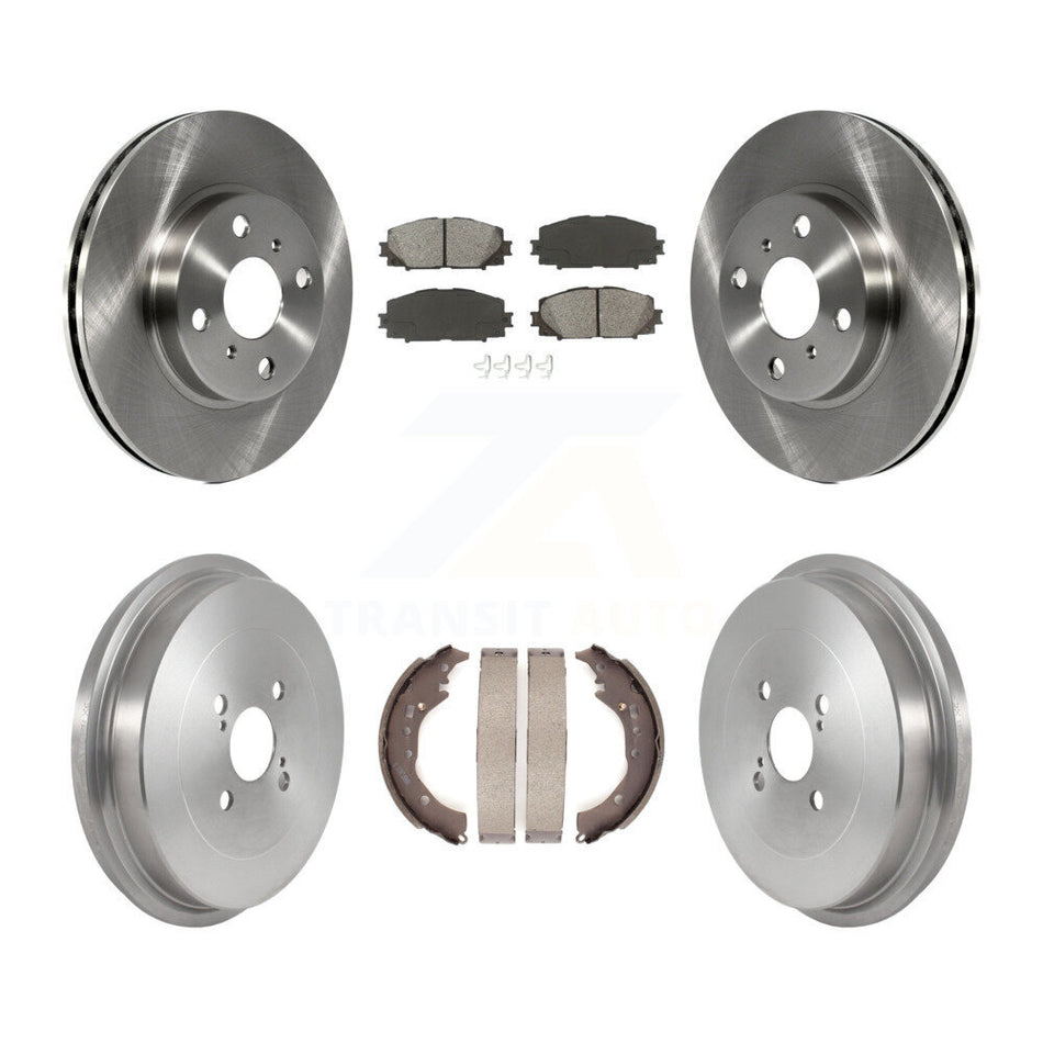 Front Rear Disc Brake Rotors Semi-Metallic Pads And Drum Kit For Toyota Prius C Scion iQ K8S-103584
