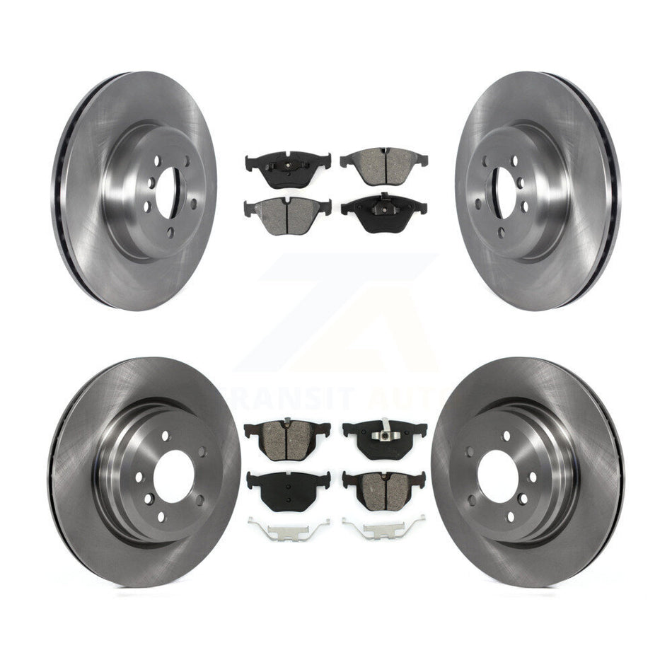 Front Rear Disc Brake Rotors And Semi-Metallic Pads Kit For 2012 BMW 335i Convertible Coupe With Blue Painted Calipers K8S-103595