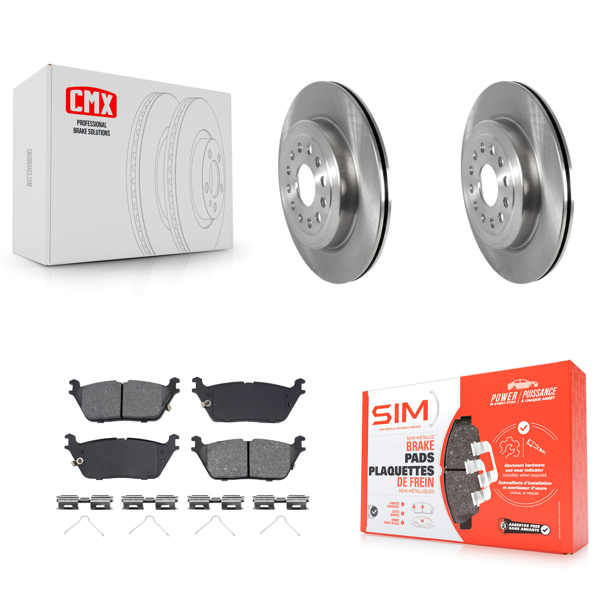 Rear Disc Brake Rotors And Semi-Metallic Pads Kit For Ram 1500 K8S-103613