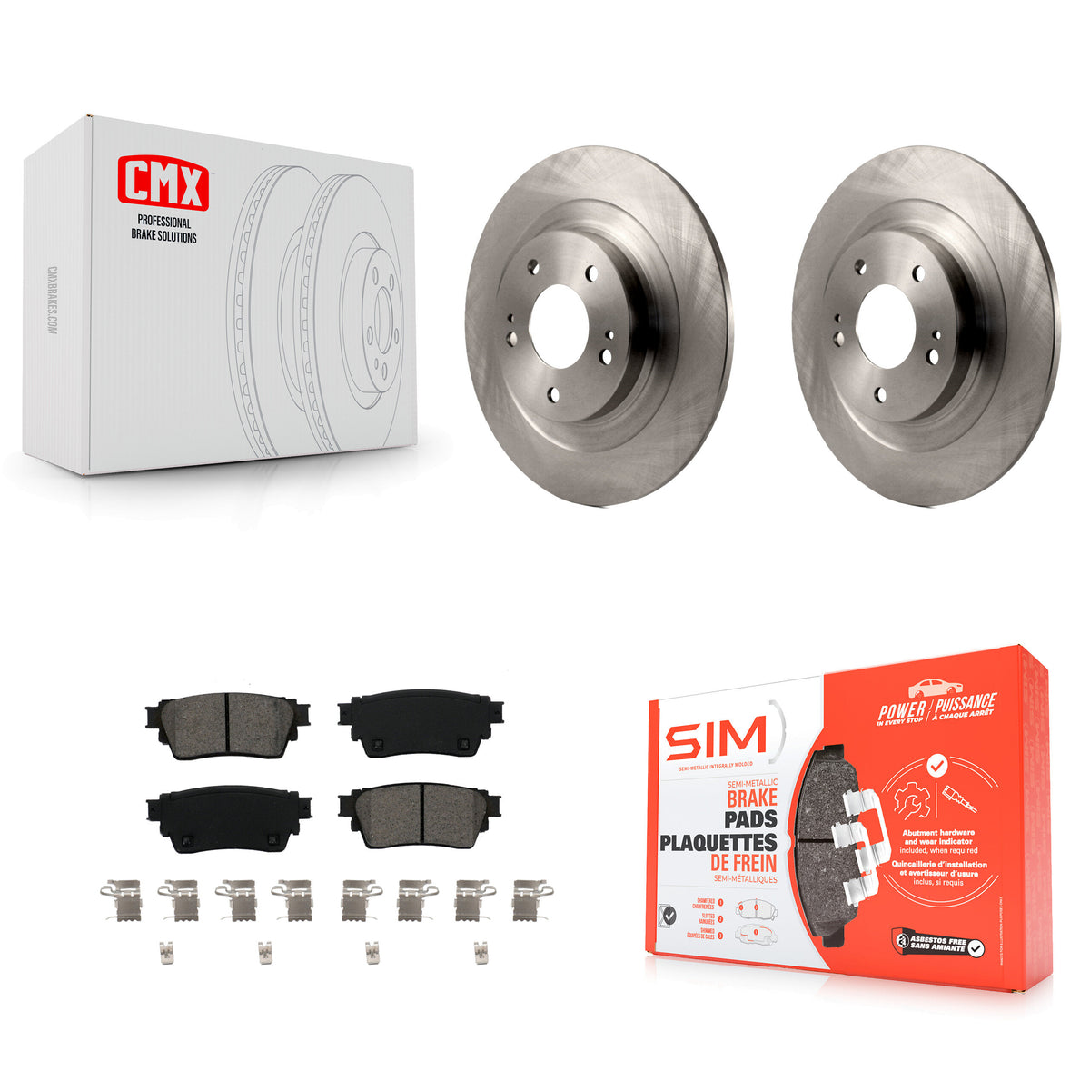 Rear Disc Brake Rotor & Semi-Metallic Pad Kit For Mitsubishi Outlander Eclipse Cross PHEV K8S-103614