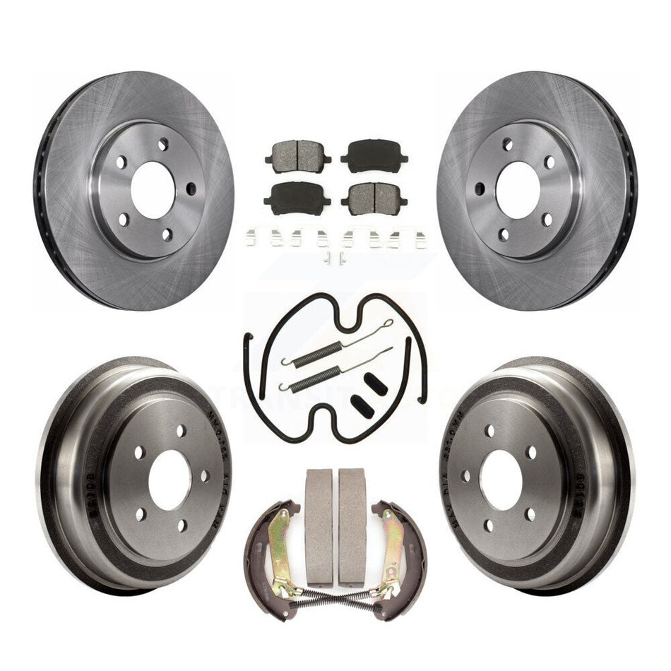 Front Rear Disc Brake Rotors Semi-Metallic Pads And Drum Kit (7Pc) For Chevrolet Malibu K8S-103617