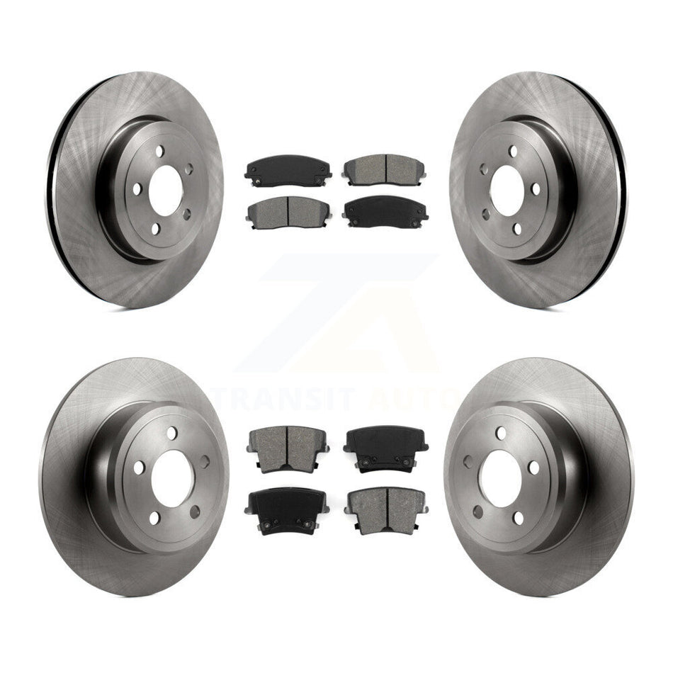 Front Rear Disc Brake Rotors And Semi-Metallic Pads Kit For 2015-2018 Dodge Charger RWD with 3.6L With 345mm Diameter Rotor K8S-103632