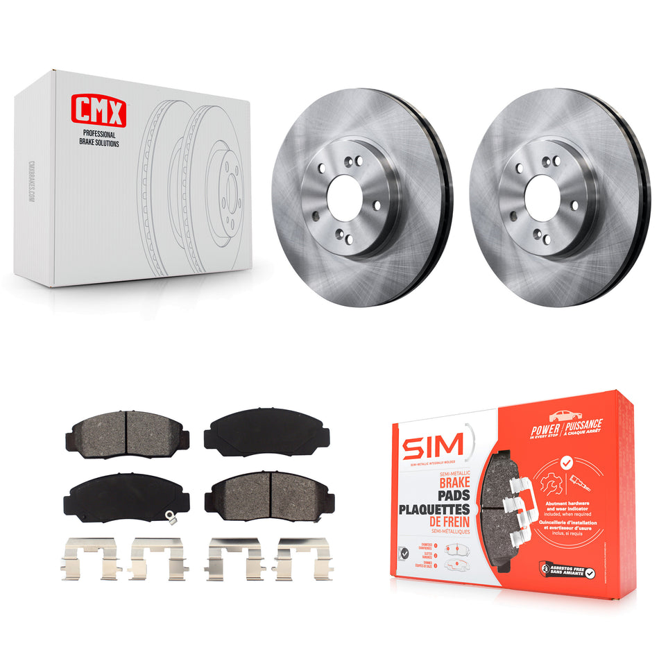 Front Disc Brake Rotors And Semi-Metallic Pads Kit For Honda Accord K8S-103635