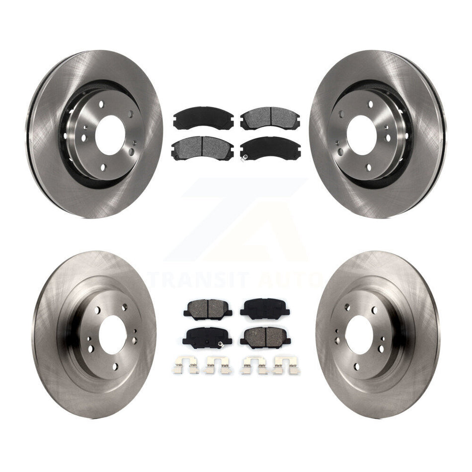 Front Rear Disc Brake Rotors And Semi-Metallic Pads Kit For 2018-2020 Mitsubishi Outlander PHEV With Manual Parking K8S-103654