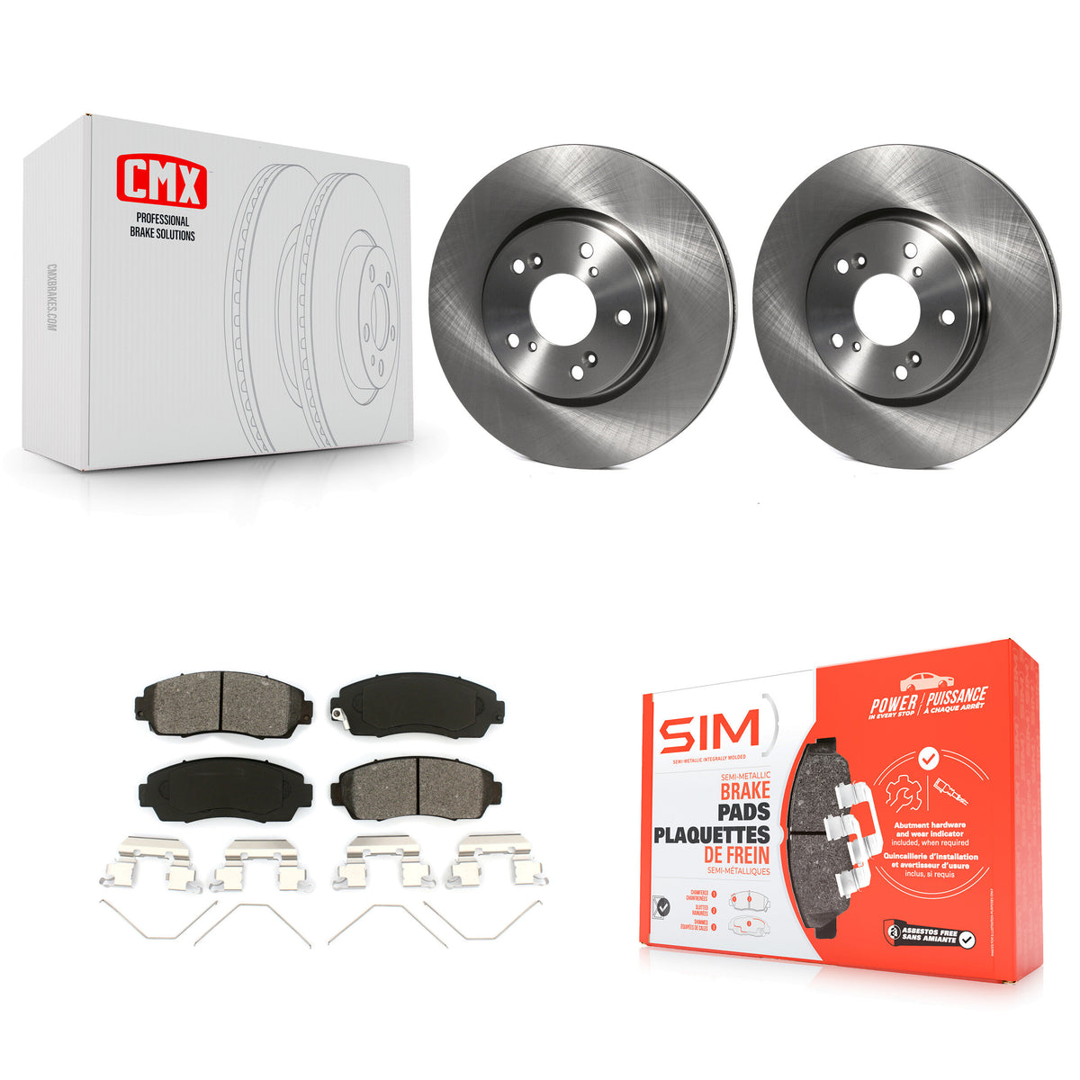 Front Disc Brake Rotors And Semi-Metallic Pads Kit For Honda CR-V K8S-103655