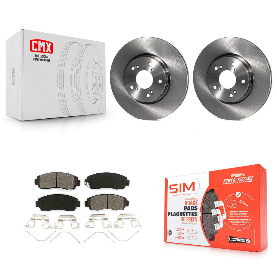 Front Disc Brake Rotors And Semi-Metallic Pads Kit For Honda CR-V K8S-103655