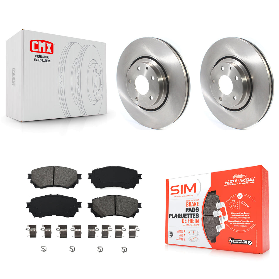 Front Disc Brake Rotors And Semi-Metallic Pads Kit For 2021 Mazda 6 Turbocharged K8S-103660