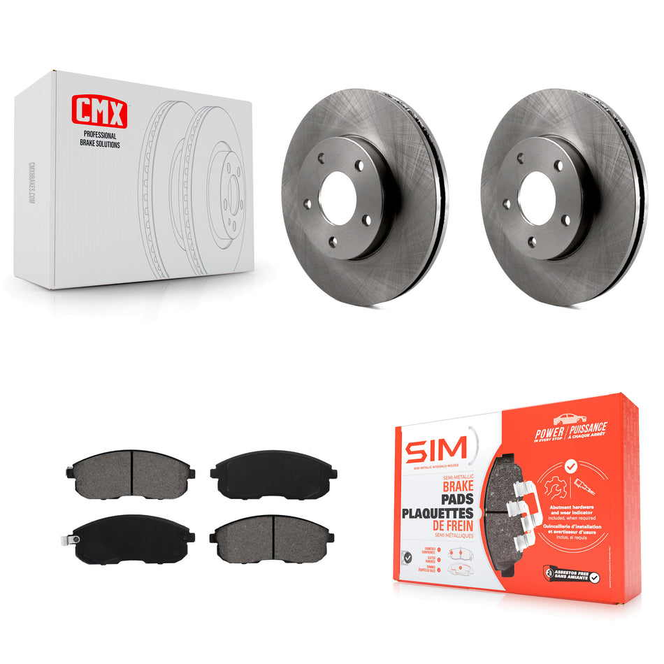 Front Disc Brake Rotors And Semi-Metallic Pads Kit For 1999 Nissan Maxima From 04 K8S-103663