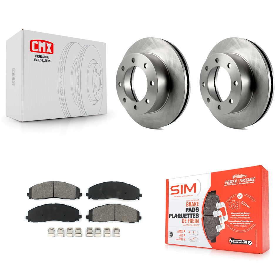 Front Disc Brake Rotors And Semi-Metallic Pads Kit For 2013 Ford F-250 Super Duty 4WD K8S-103668