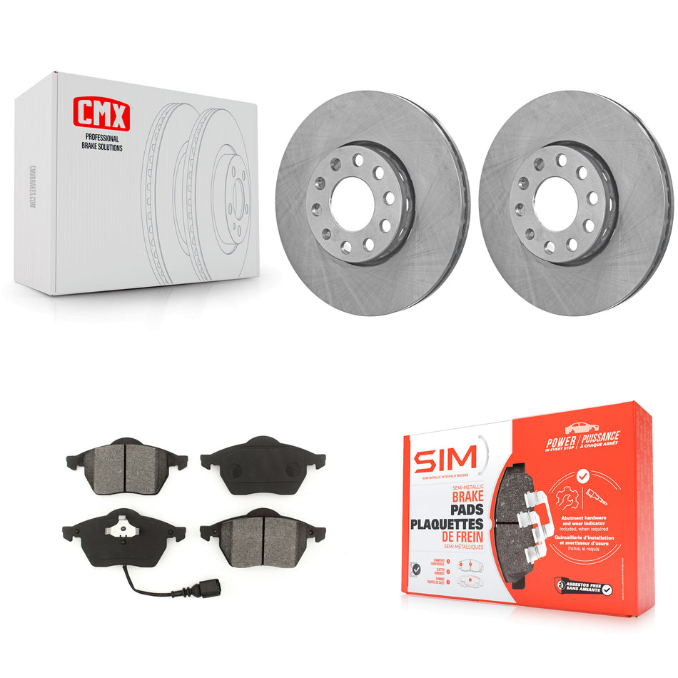 Front Disc Brake Rotors And Semi-Metallic Pads Kit For Audi A6 Quattro 100 K8S-103670