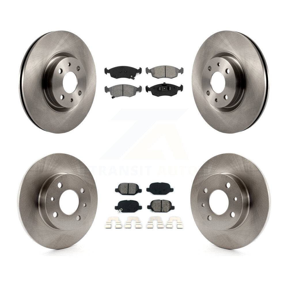 Front Rear Disc Brake Rotors And Semi-Metallic Pads Kit For Fiat 500 K8S-103687