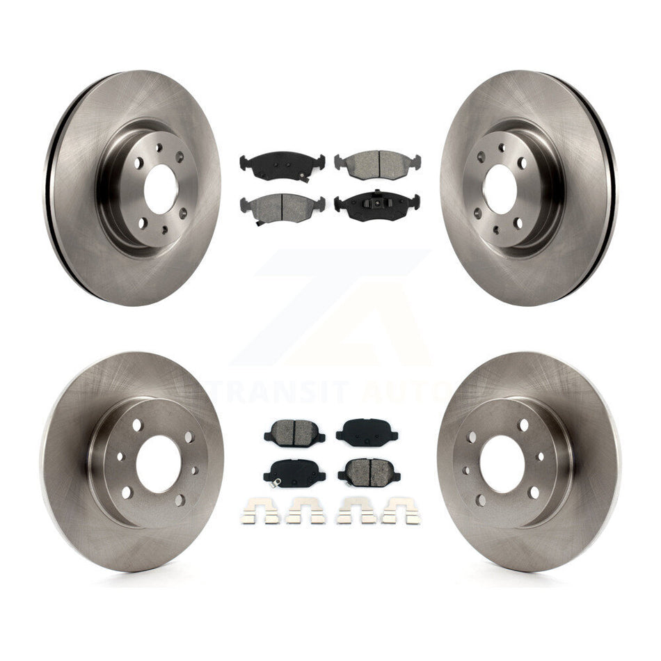 Front Rear Disc Brake Rotors And Semi-Metallic Pads Kit For Fiat 500 K8S-103687