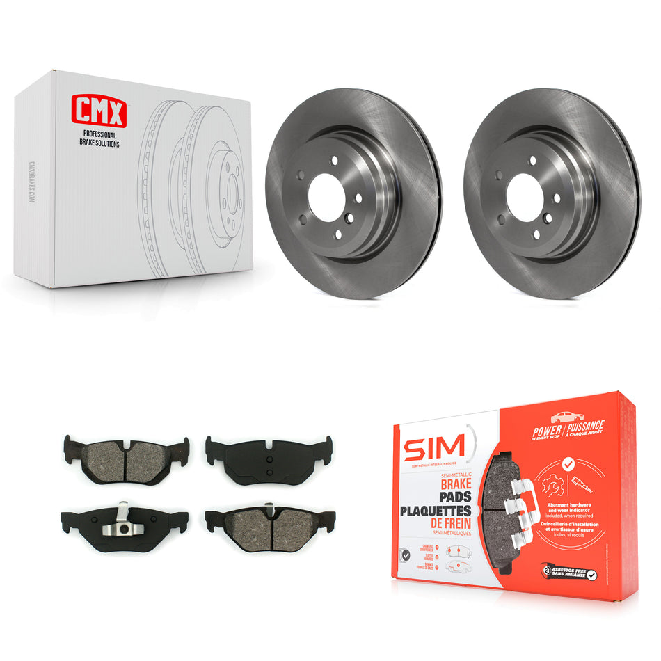 Rear Brake Rotor And Semi-Metallic Pad Kit For 2012 BMW X1 With 336mm Diameter K8S-103695